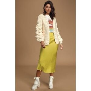 & Merci Chunky Knit Wool‎ Cardigan Medium